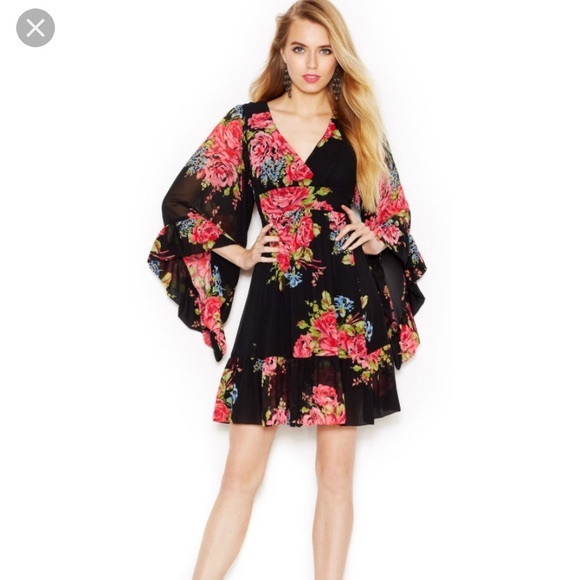 Betsey Johnson Dresses & Skirts - Betsey Johnson Bambi Black Bell Floral Dress